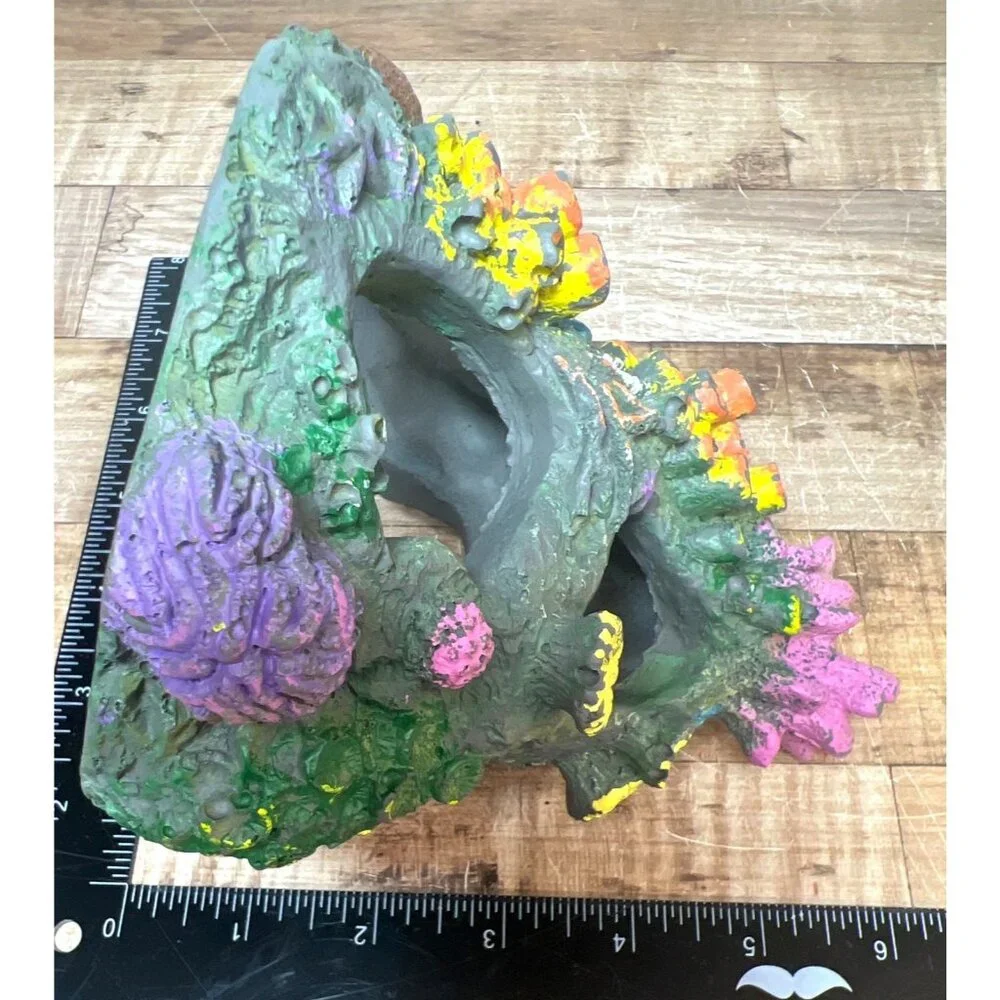Colorful Resin Aquarium Decoration Coral Reef Cave